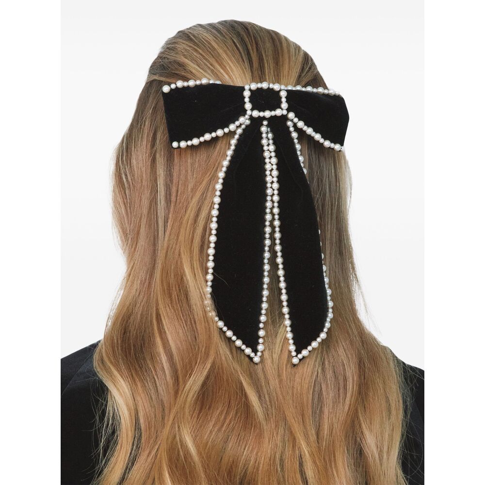 Jennifer Behr Lennox Bow Barrette In Black