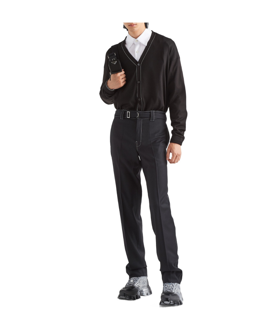 PRADA PRADA LOGO DETAILED STRAIGHT LEG PANTS