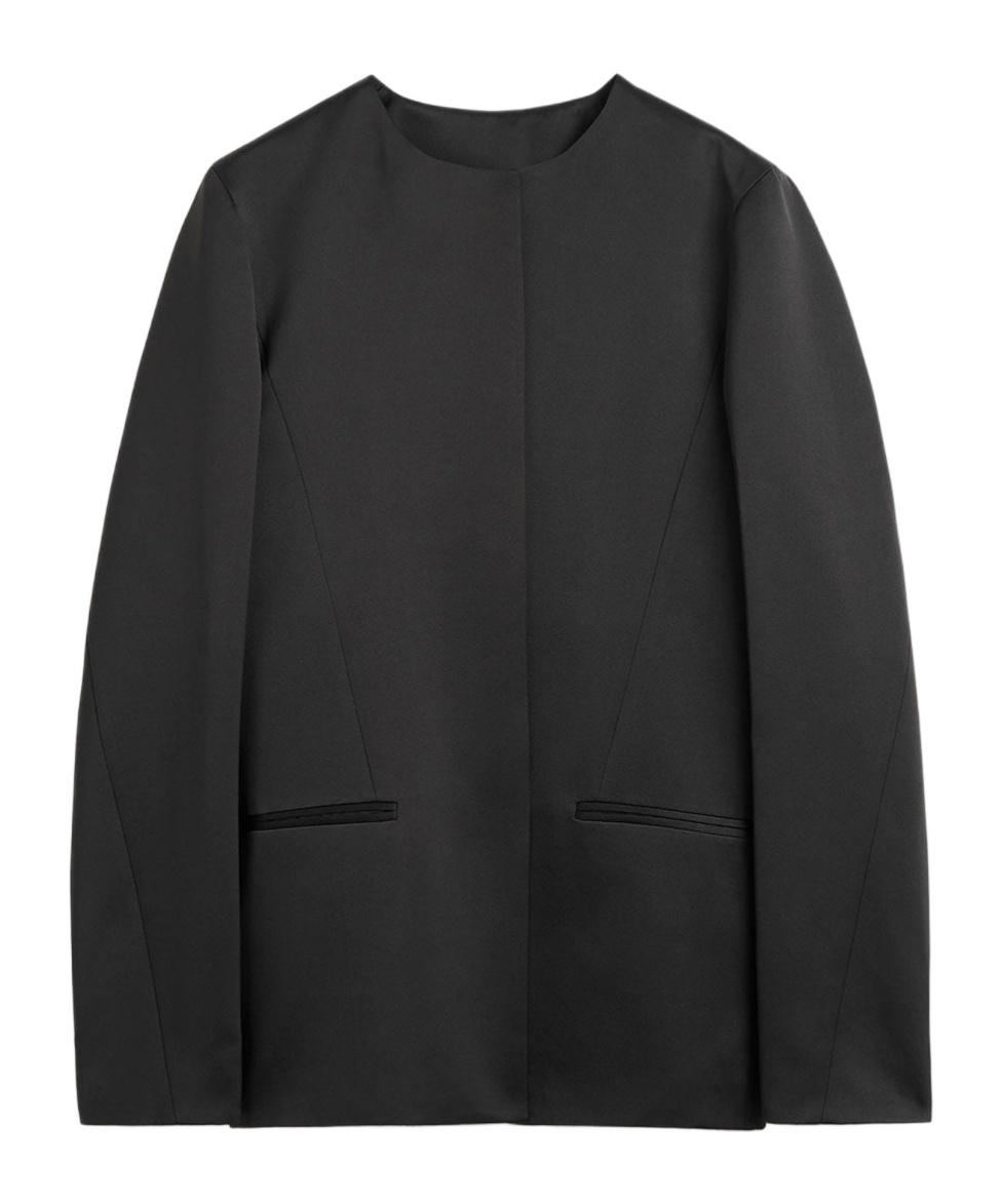 Totême Crew Neck Casual Jacket In Black