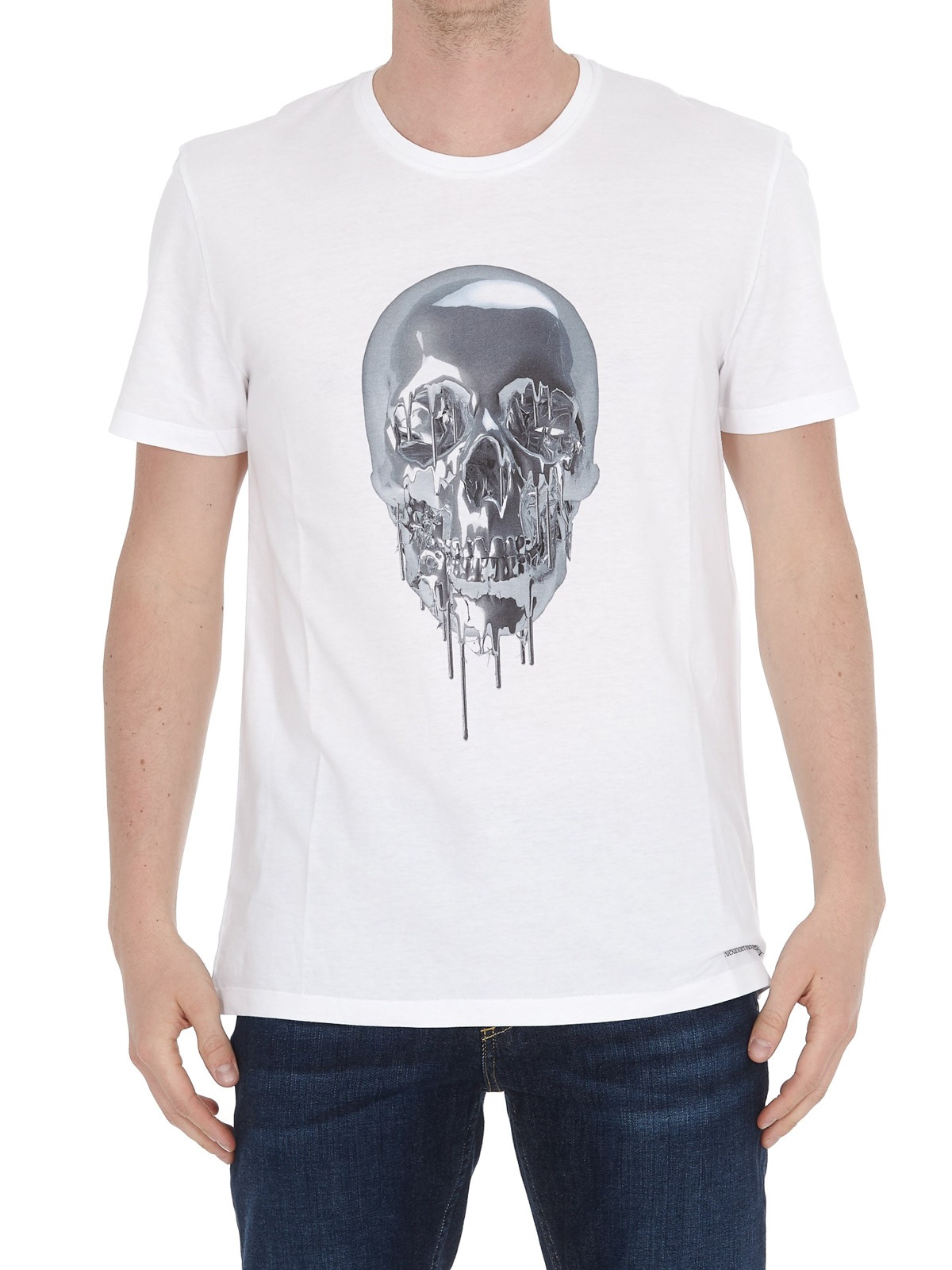Alexander Mcqueen T-shirt With Round Neck And Short Sleeves In White