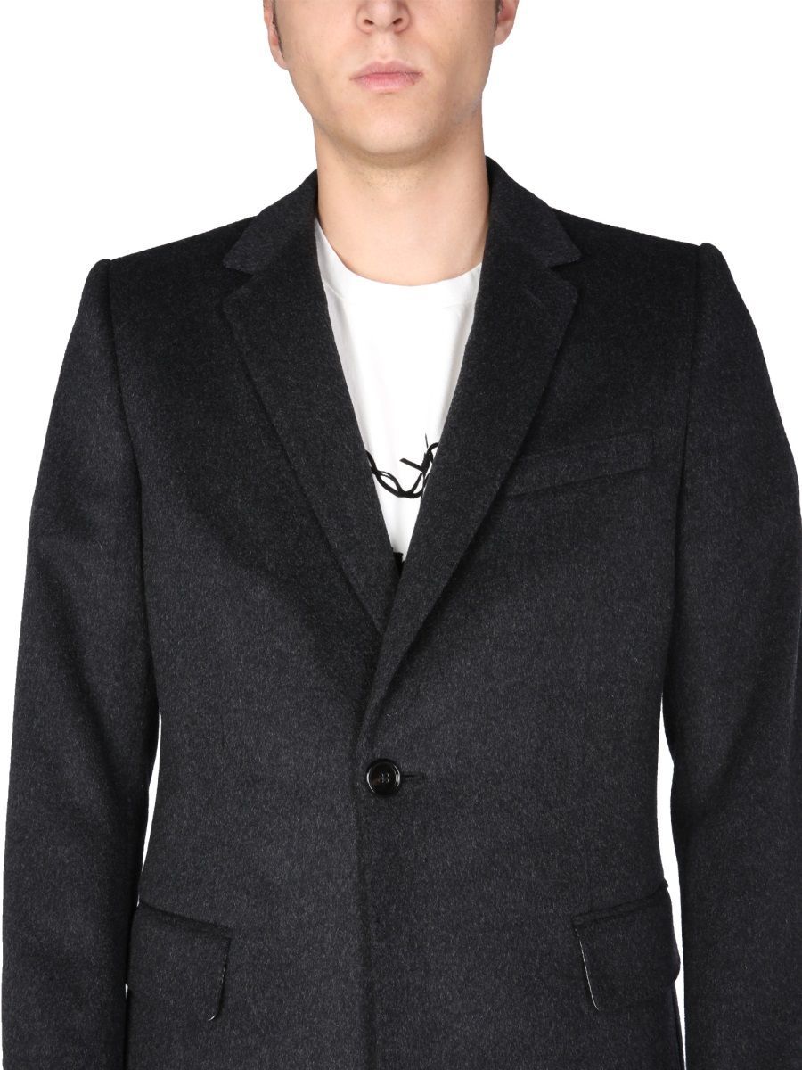 Dolce & Gabbana Single-breasted Velours Coat In Black