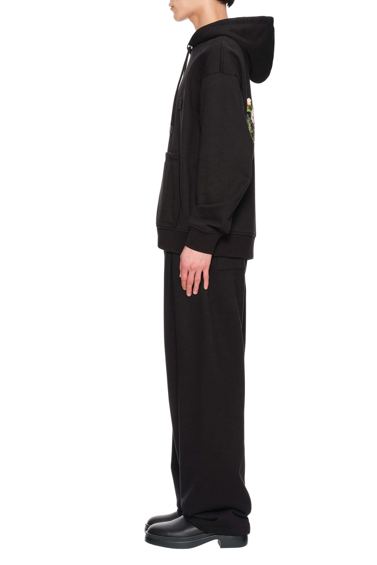 Wooyoungmi Drawstring Hooded Sweatshirt In Black