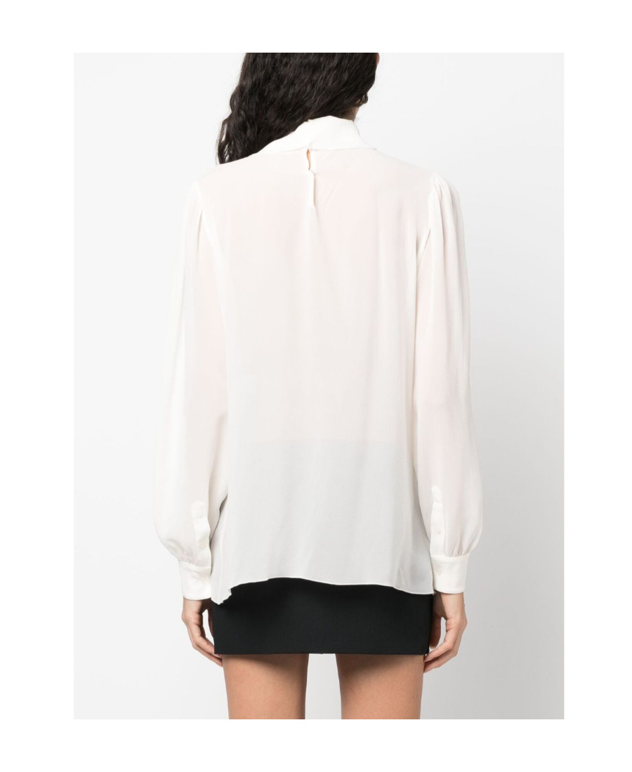 Dolce & Gabbana Silk-georgette Blouse With Ruffles In White