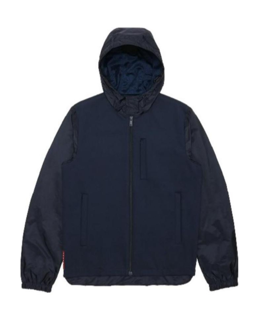 Prada Hooded Casual Jacket In Black