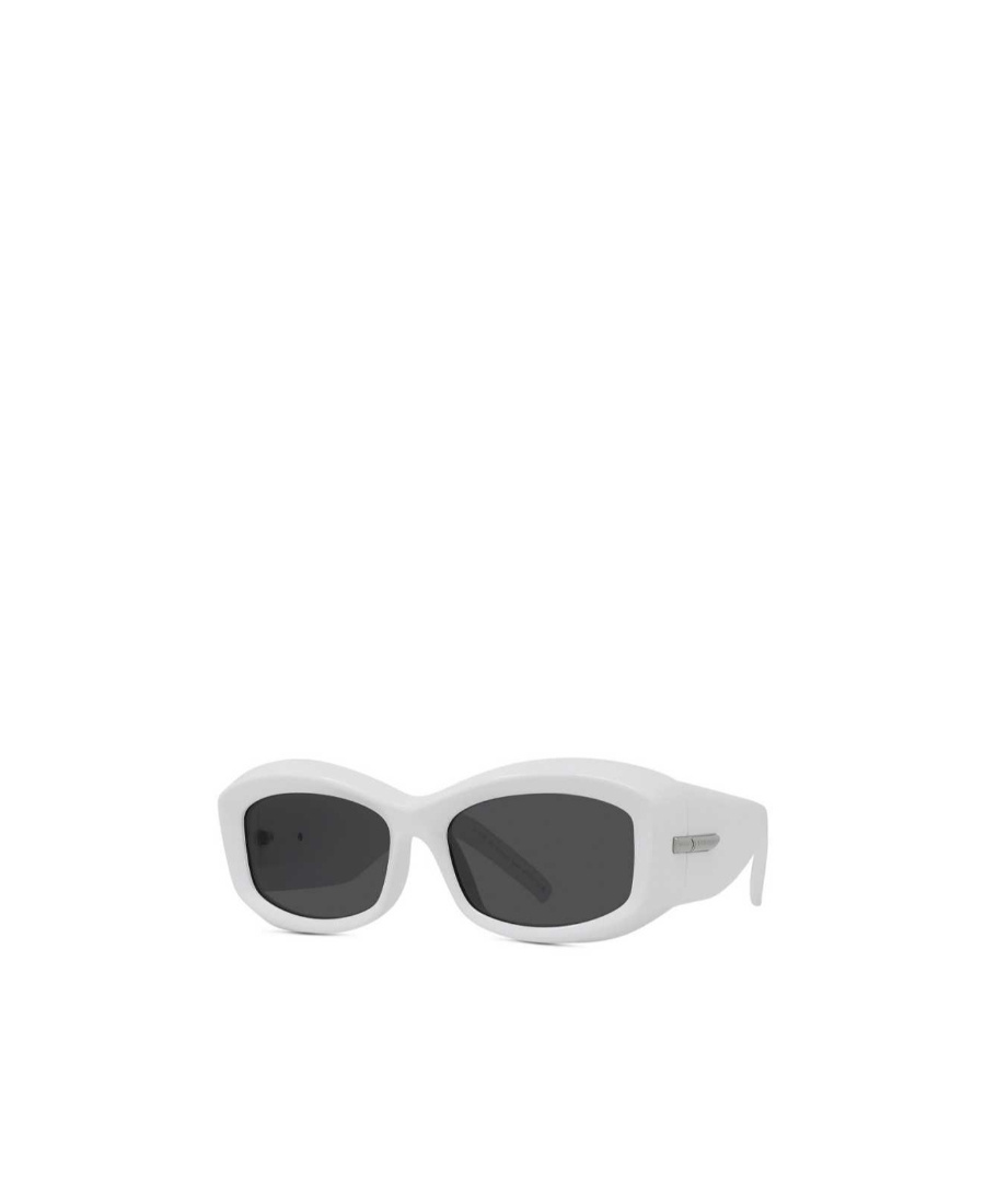 Givenchy Engraved-logo Rectangular-frame Sunglasses In Black