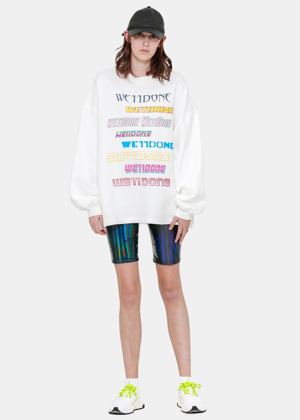 We11 Done Logo Print Sweatshirt In White