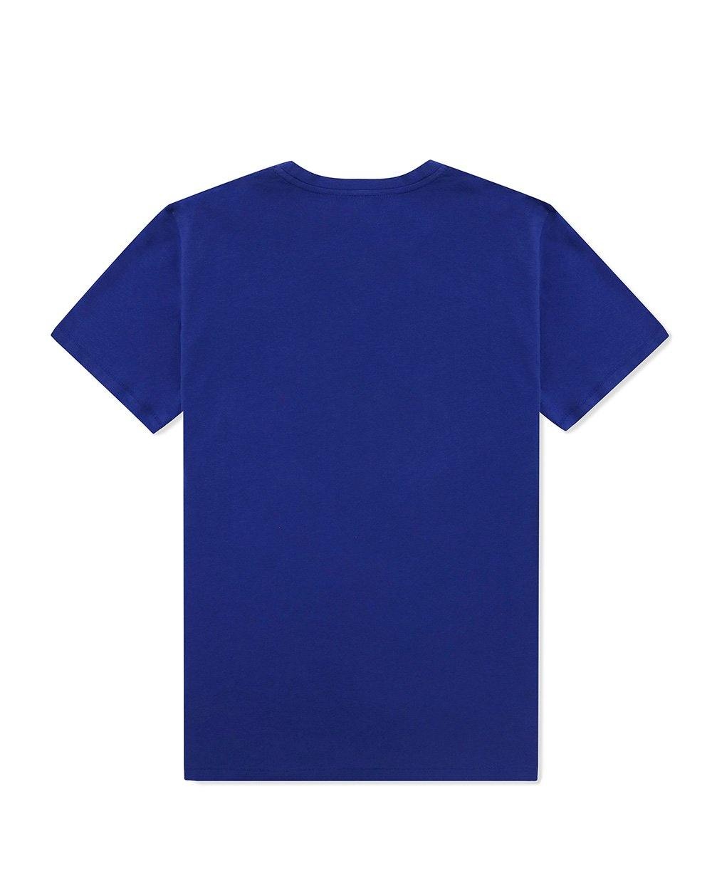 Just Cavalli Printed T-shirt With Round Neck In Blue