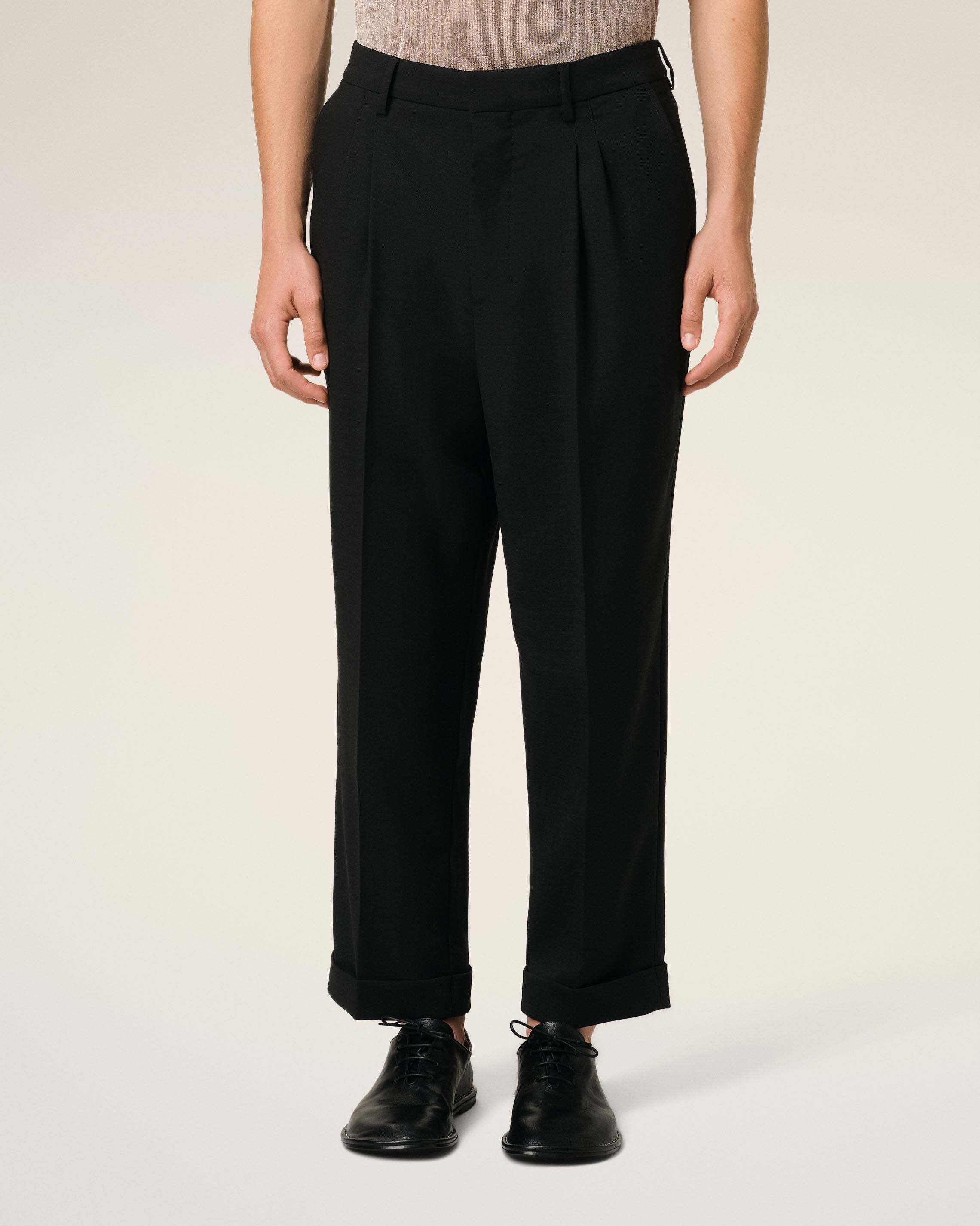 AMI ALEXANDRE MATTIUSSI BELT-LOOP CASUAL PANTS 