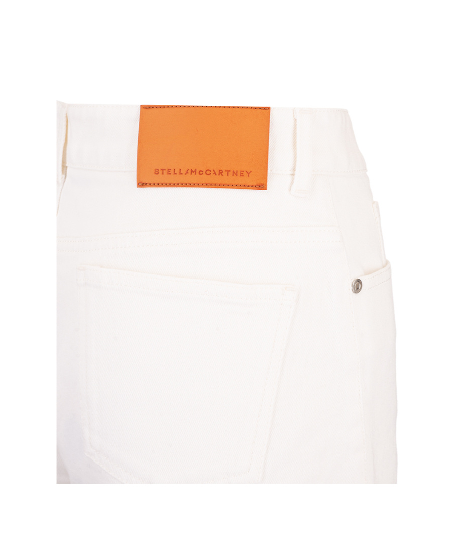 Stella Mccartney Frayed Hem Denim Shorts In White