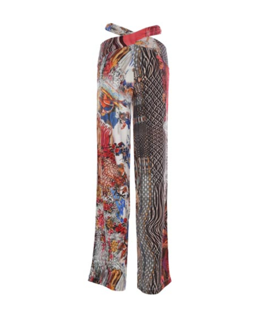 Marine Serre Graphic-print High-waisted Trousers In Multicolor