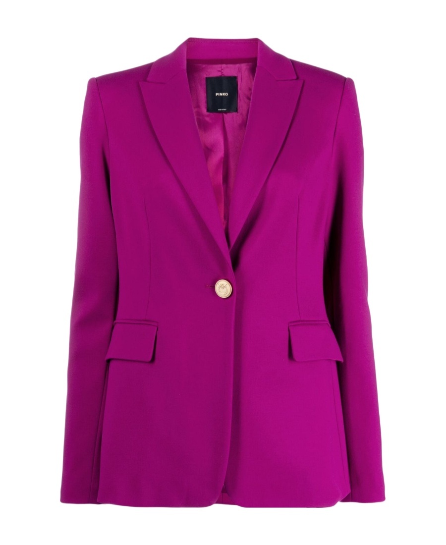 Pinko Peak-lapels Single-breasted Blazer In Purple