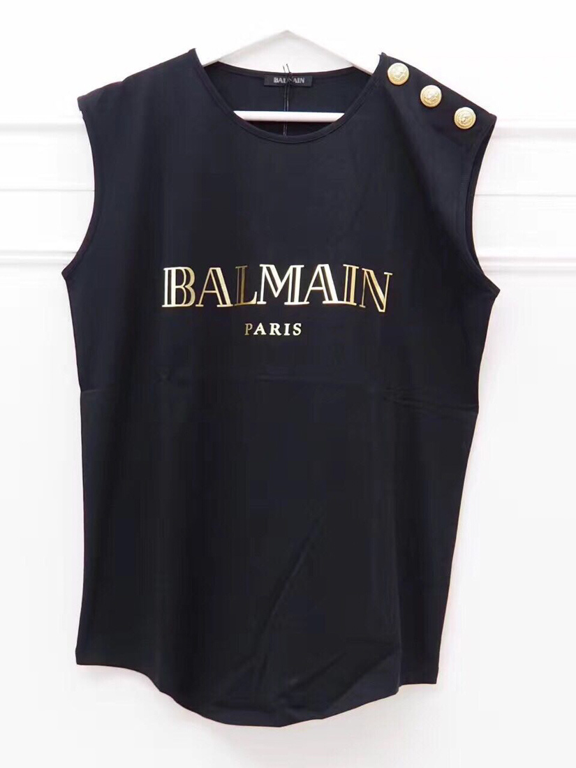 Balmain Embellished Buttons Top In Black