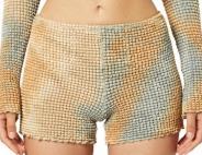 Off-white Smocked Tie-dye Shorts In Nude
