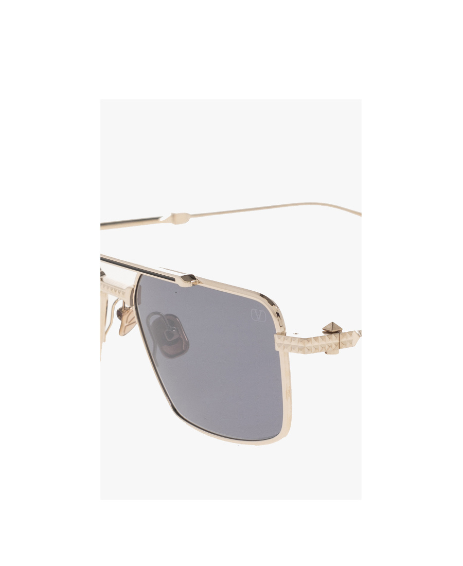 Valentino Eyewear Rectangular Frame Sunglasses In Gray