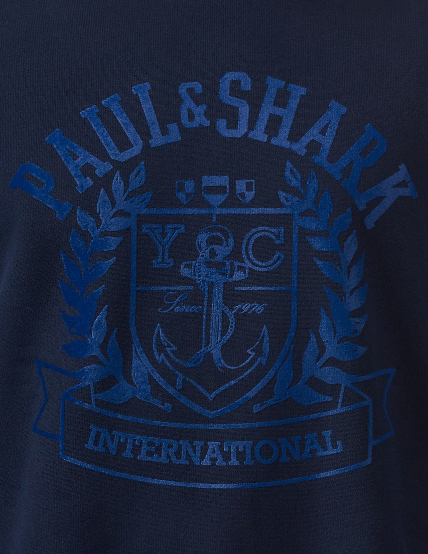 Shop Paul & Shark Round Collar Long Sleeve Sweater In Black