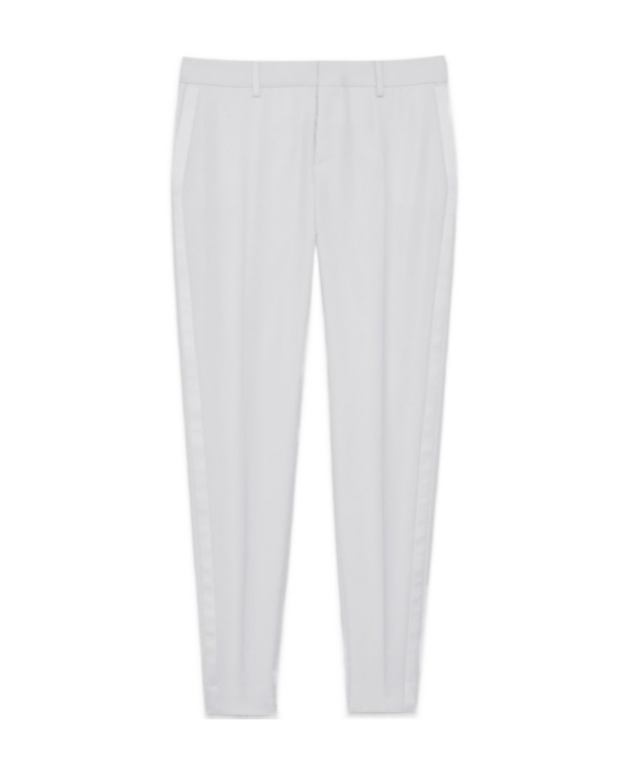 Saint Laurent White Tapered Trousers In White