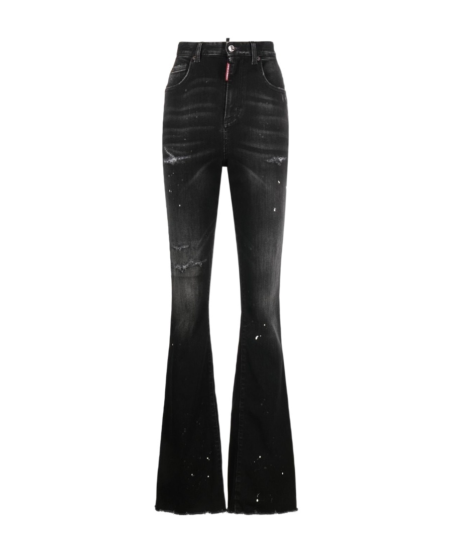 Dsquared2 Distressed-effect Flared Jeans In Black
