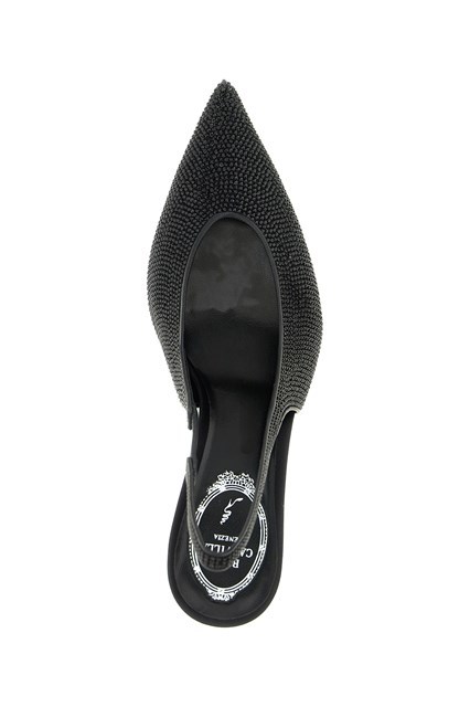 René Caovilla Slingback High-heeled Sandals In Black