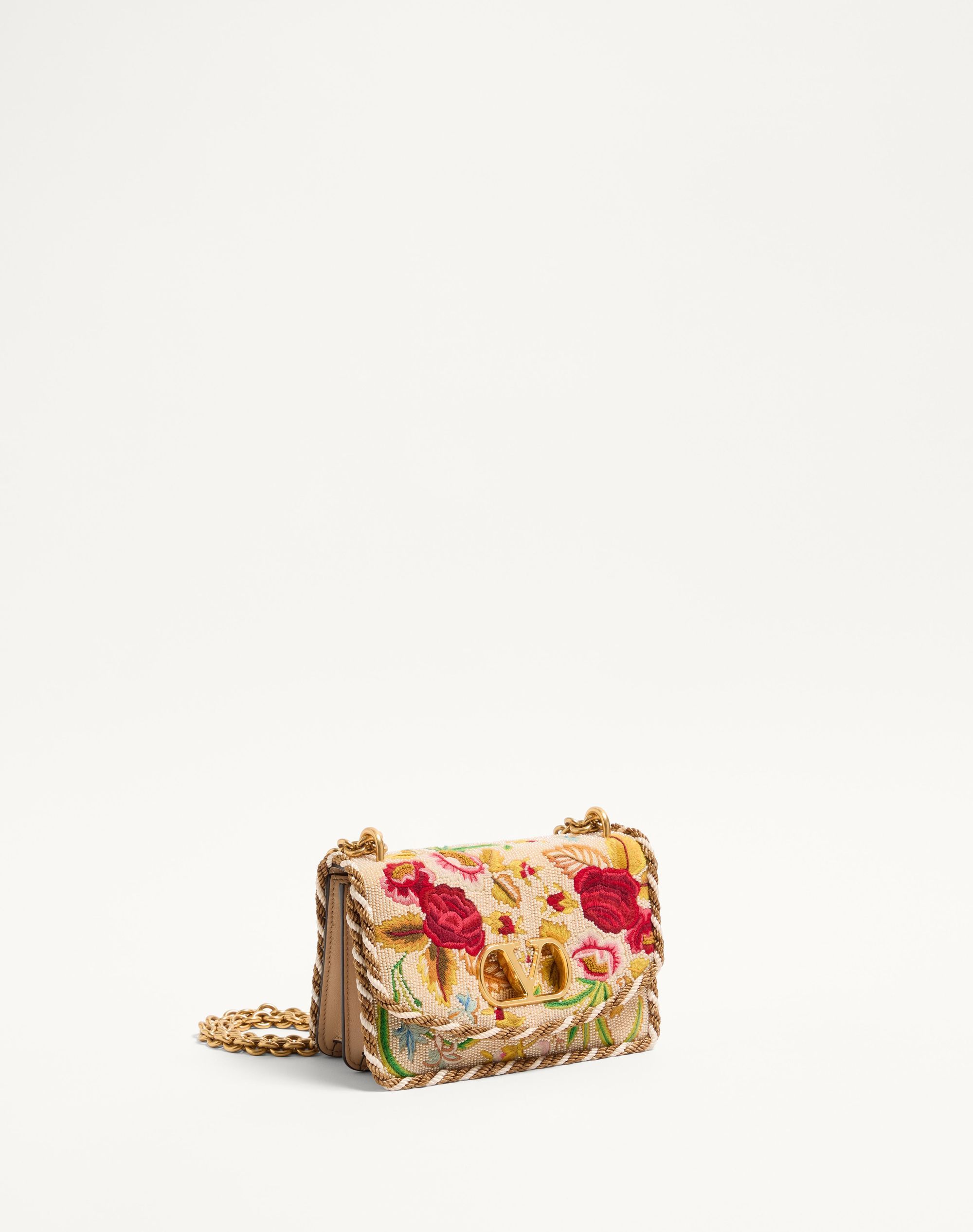 Valentino Garavani Vain Small Embroidered Shoulder Bag In Multi