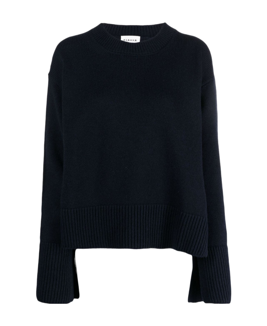 P.a.r.o.s.h Wide-sleeve Wool Jumper In Black