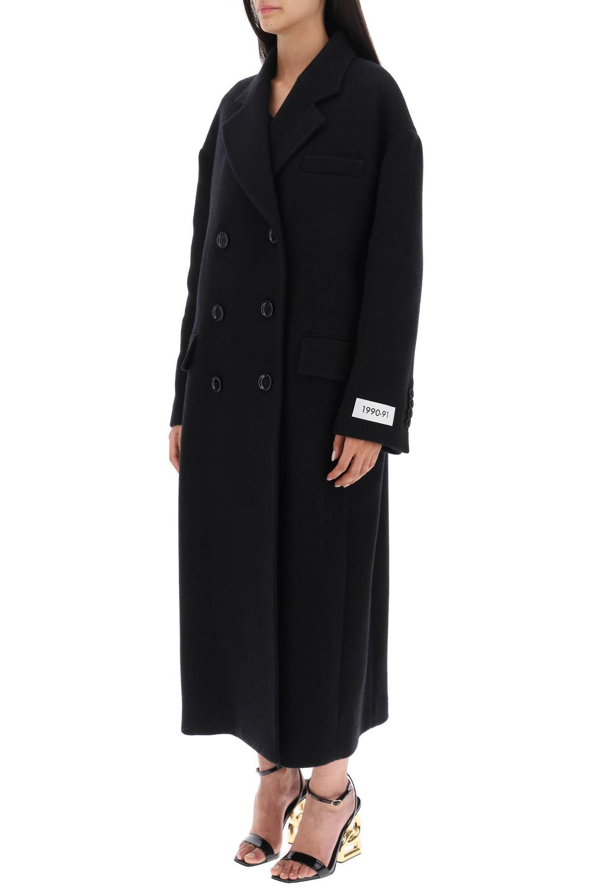 Dolce & Gabbana Double-breasted Wool-blend Coat In Black