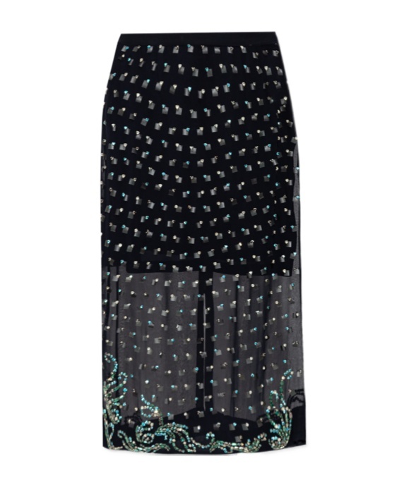 Dries Van Noten Embellished Midi Skirt In Black