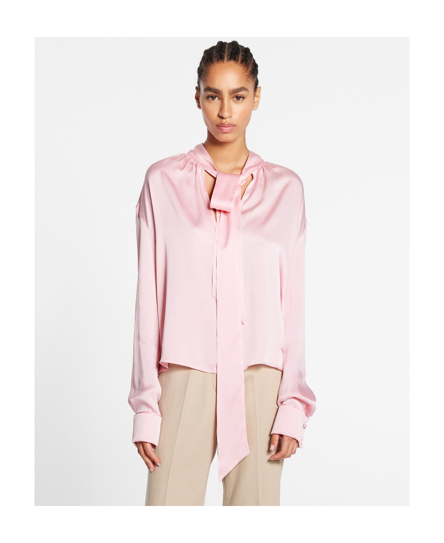 Lanvin Satin Top Sleeves Bow Detail In Pink