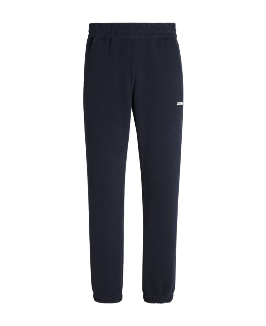 Shop Zegna Elasticated-waist Cotton Track Pants In Black