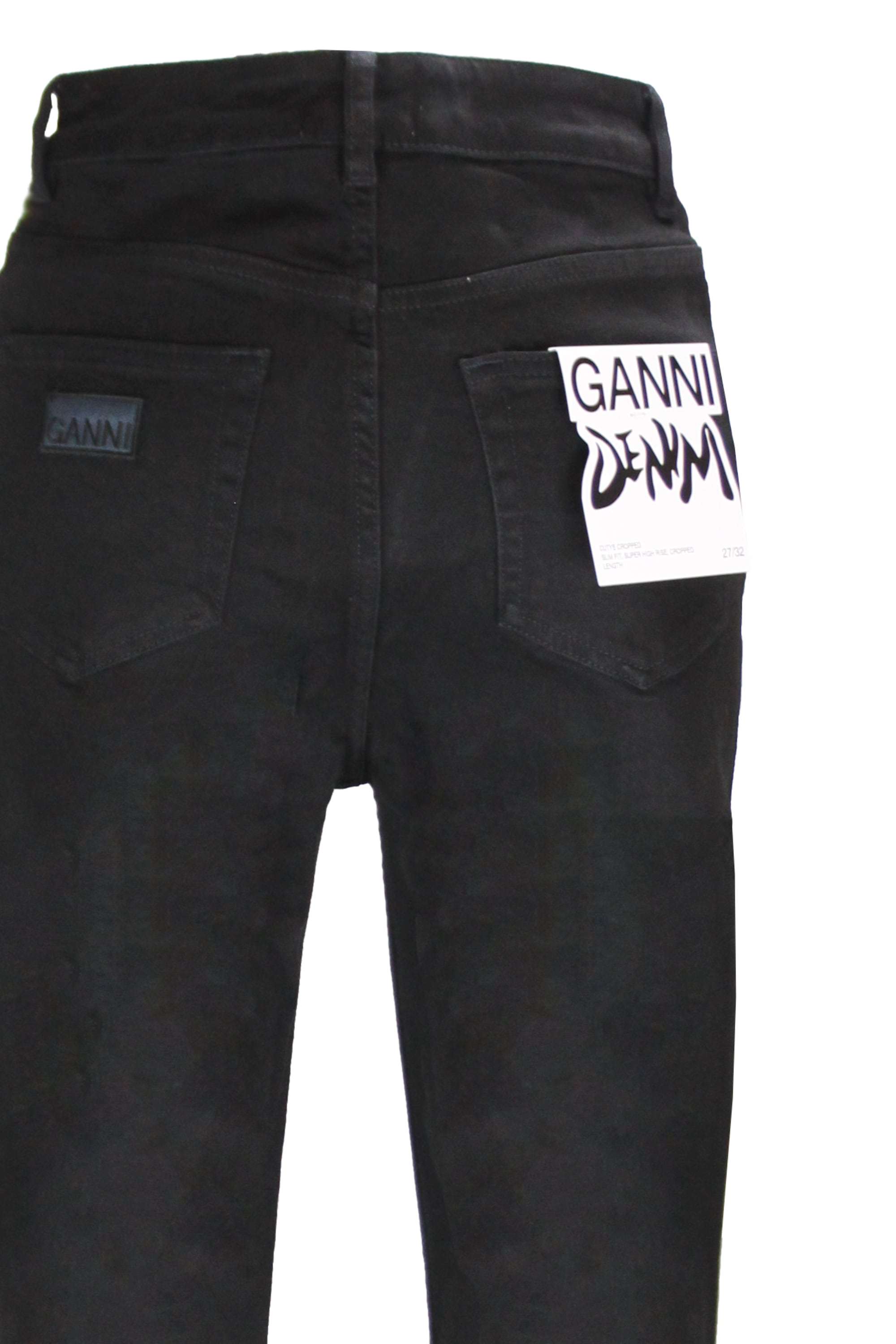 Ganni High-waisted Slim Jeans In Black