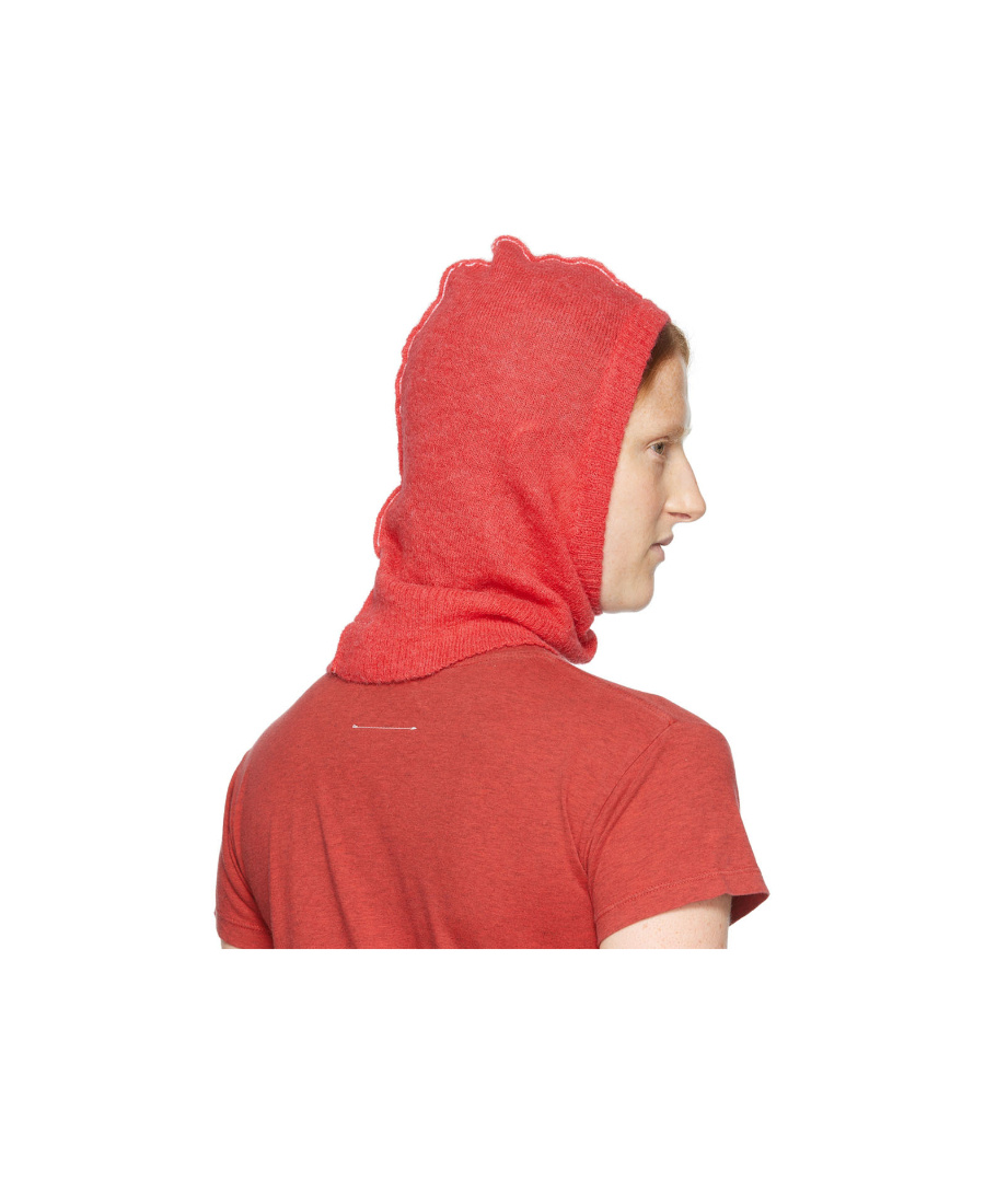 Mm6 Maison Margiela Red Alpaca Balaclava In Red