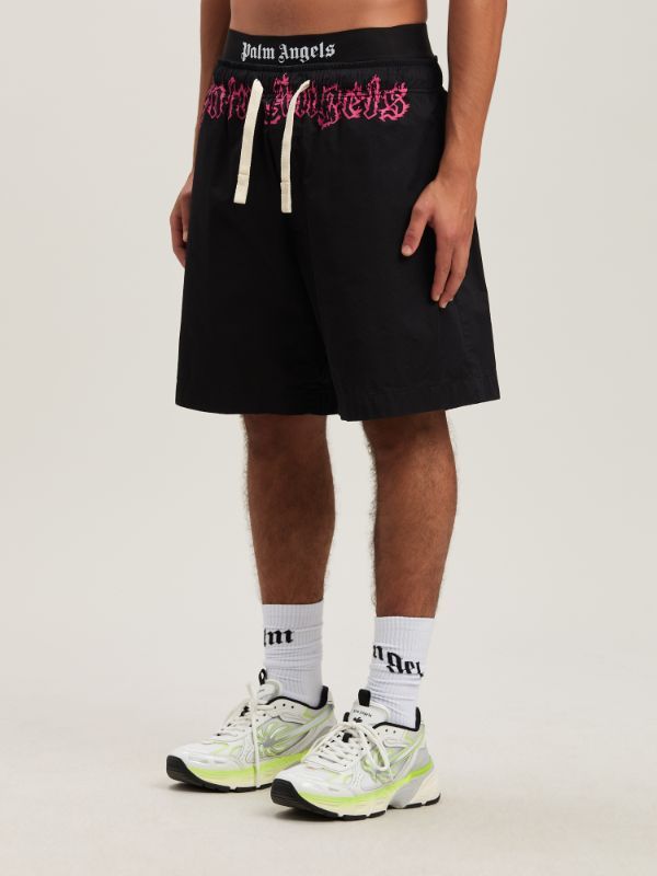 Palm Angels Shorts Logo In Black