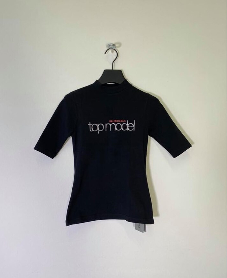 Balenciaga Letter Pattern T-shirt In Black