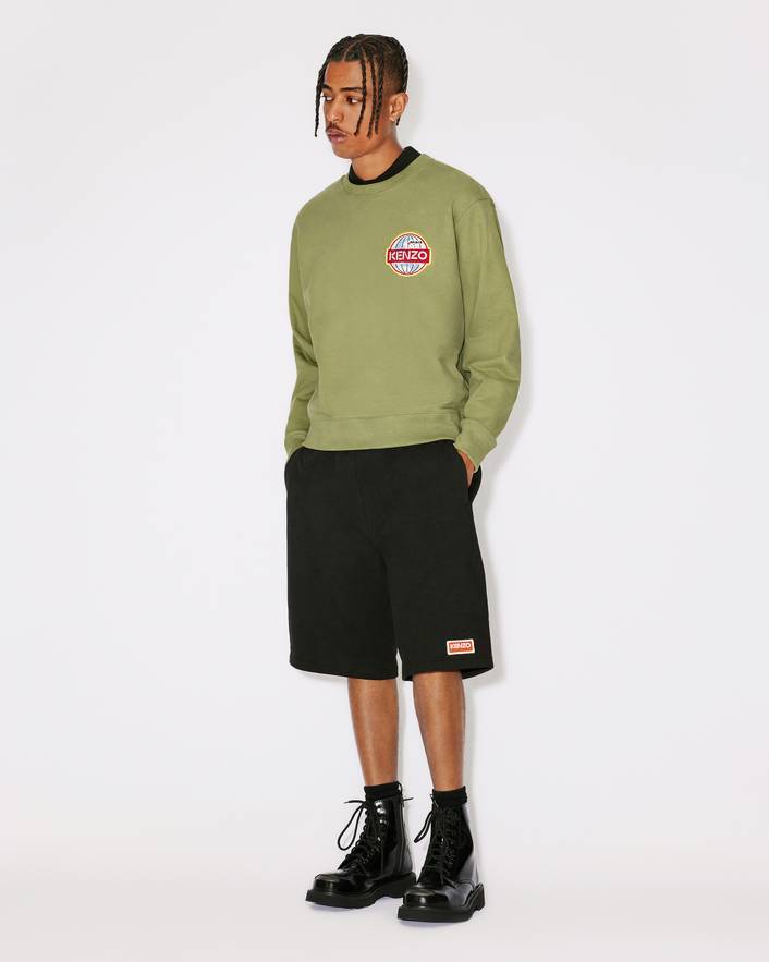 Kenzo Round-necked Sweater In Green