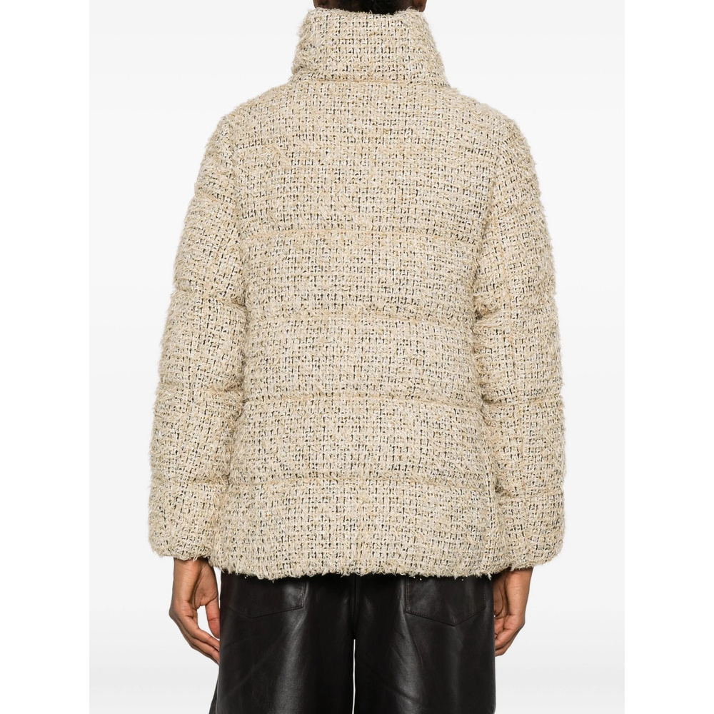 Moncler Cochevisse Lurex Boucle Puffer Jacket In Neutral