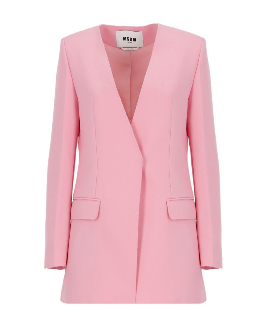 Msgm Single-breasted Jacket In Pink