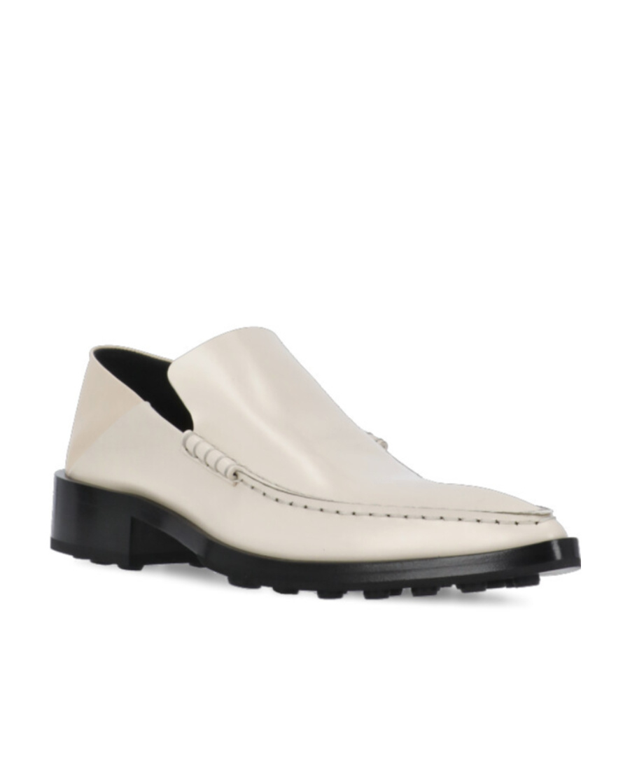 Jil Sander Off-white Pointed Toe Loafers In Nude