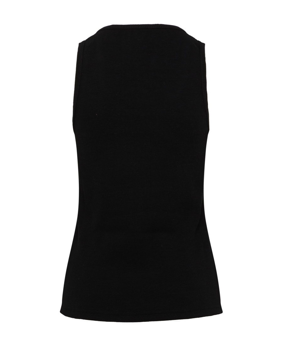 Bottega Veneta Logo Low-necked Vest In Black