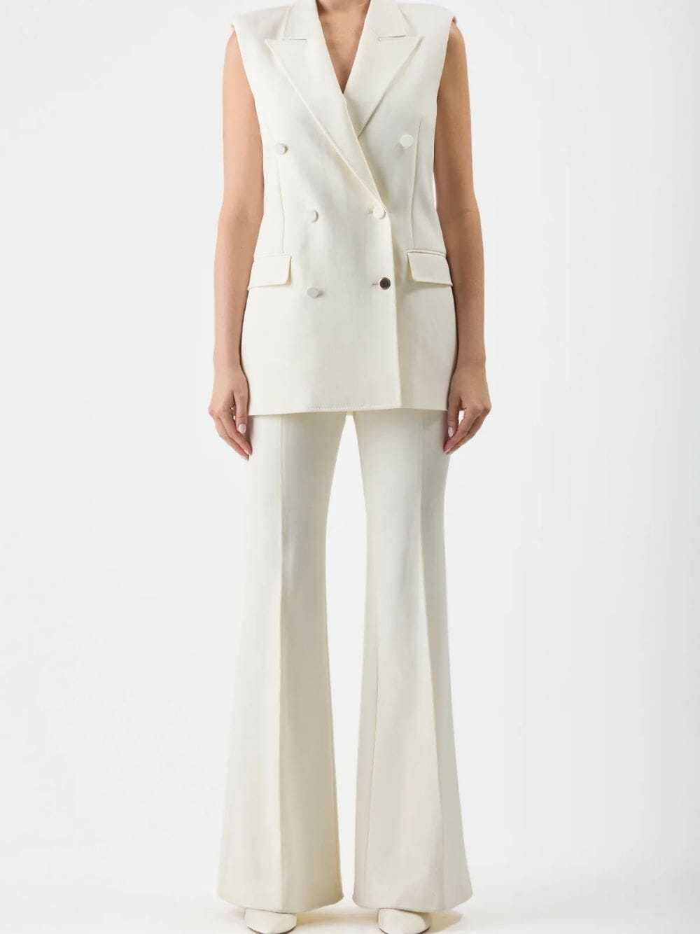 Gabriela Hearst Rhein Pressed-crease Trousers In White