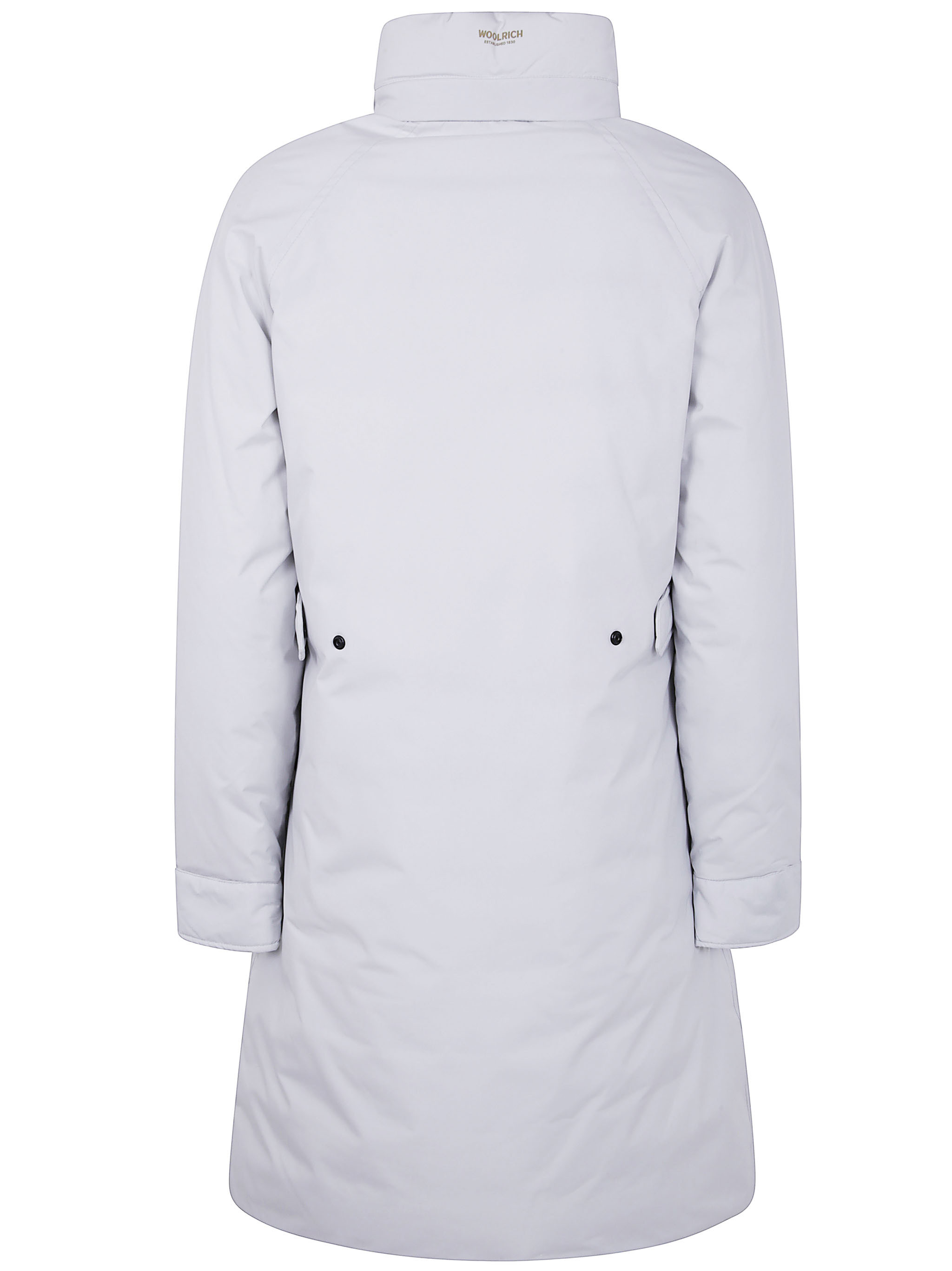 Woolrich Cloud Stand-collar Belted Coat In Metallic