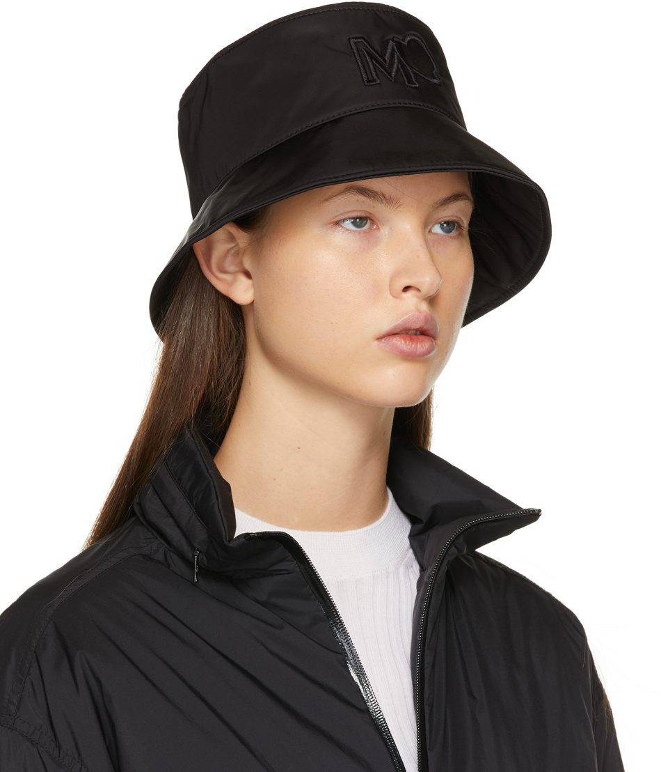 Moncler Logo-embroidered Gabardine Bucket Hat In Black