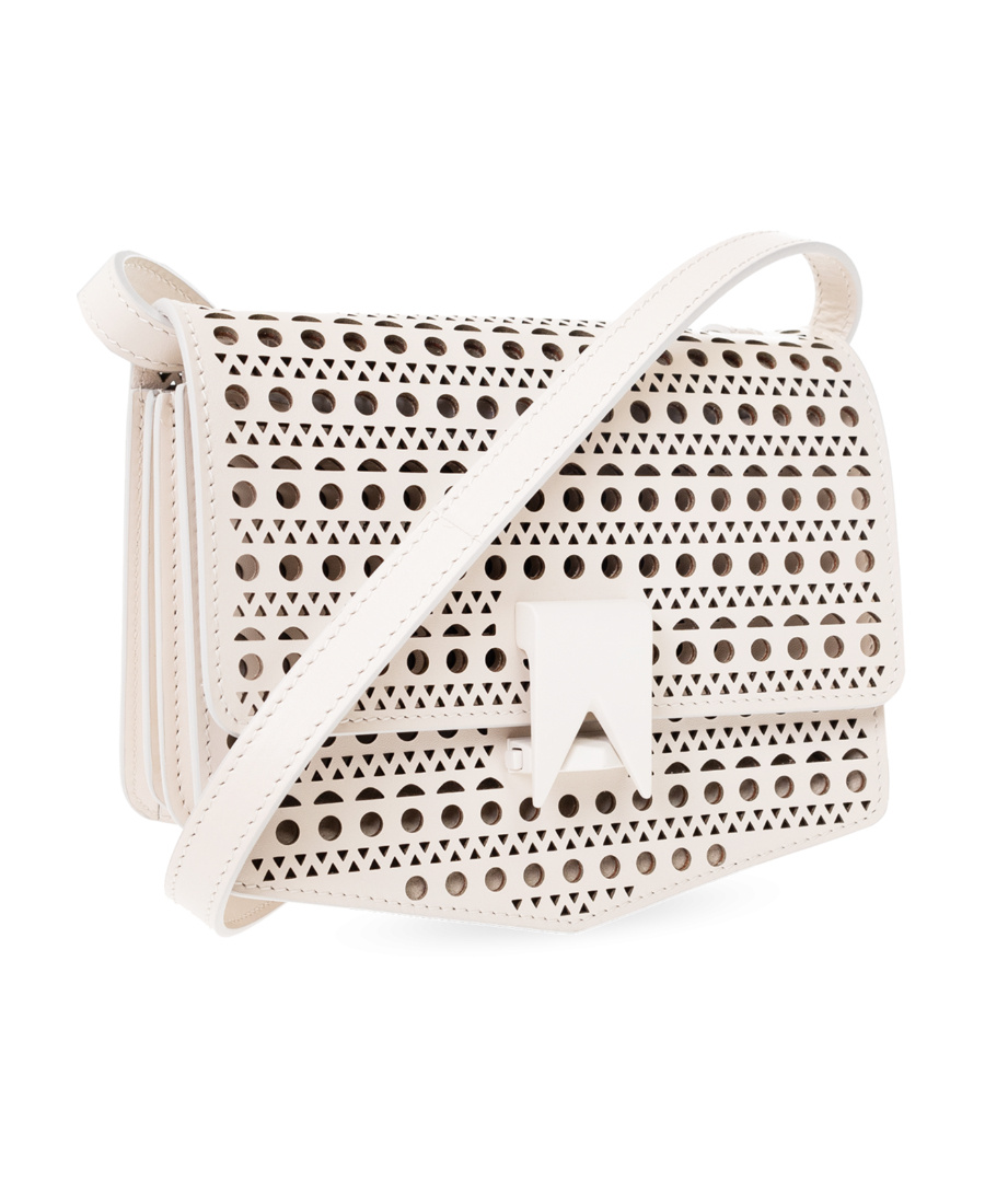 Shop Alaïa Logo Shoulder Bag In White