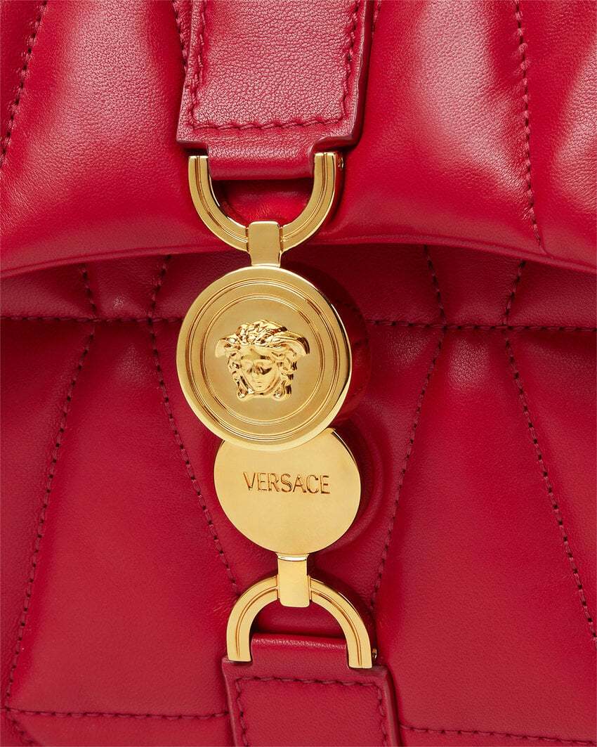 Shop Versace Medusa Shoulder Bag In Red