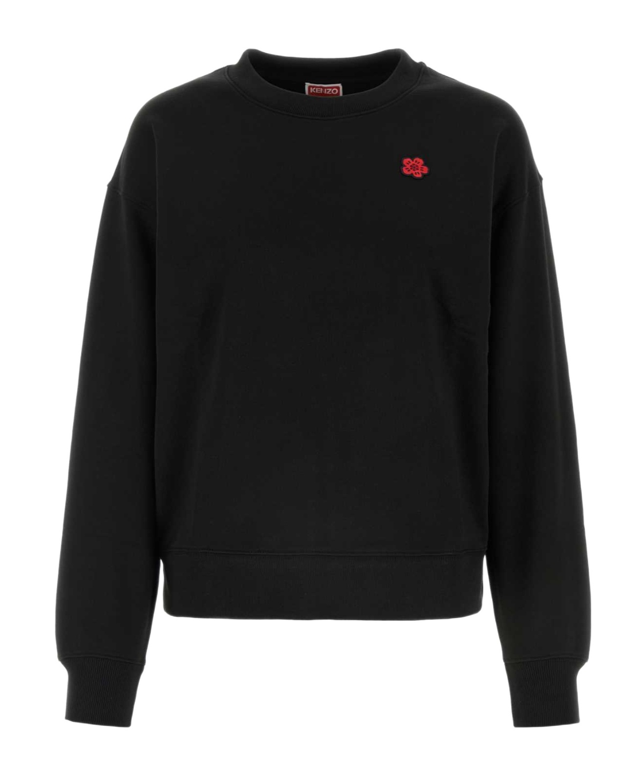 Kenzo Logo Embroidered Crewneck Sweatshirt In Black