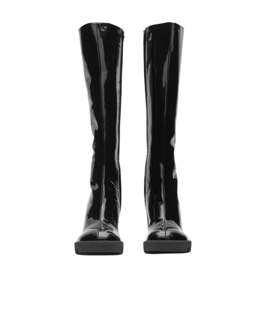 Burberry 65mm Patent Leather Boots In Black