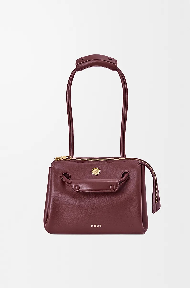 Loewe Small Madrid Bag In Supple Calfskin In Burgundy