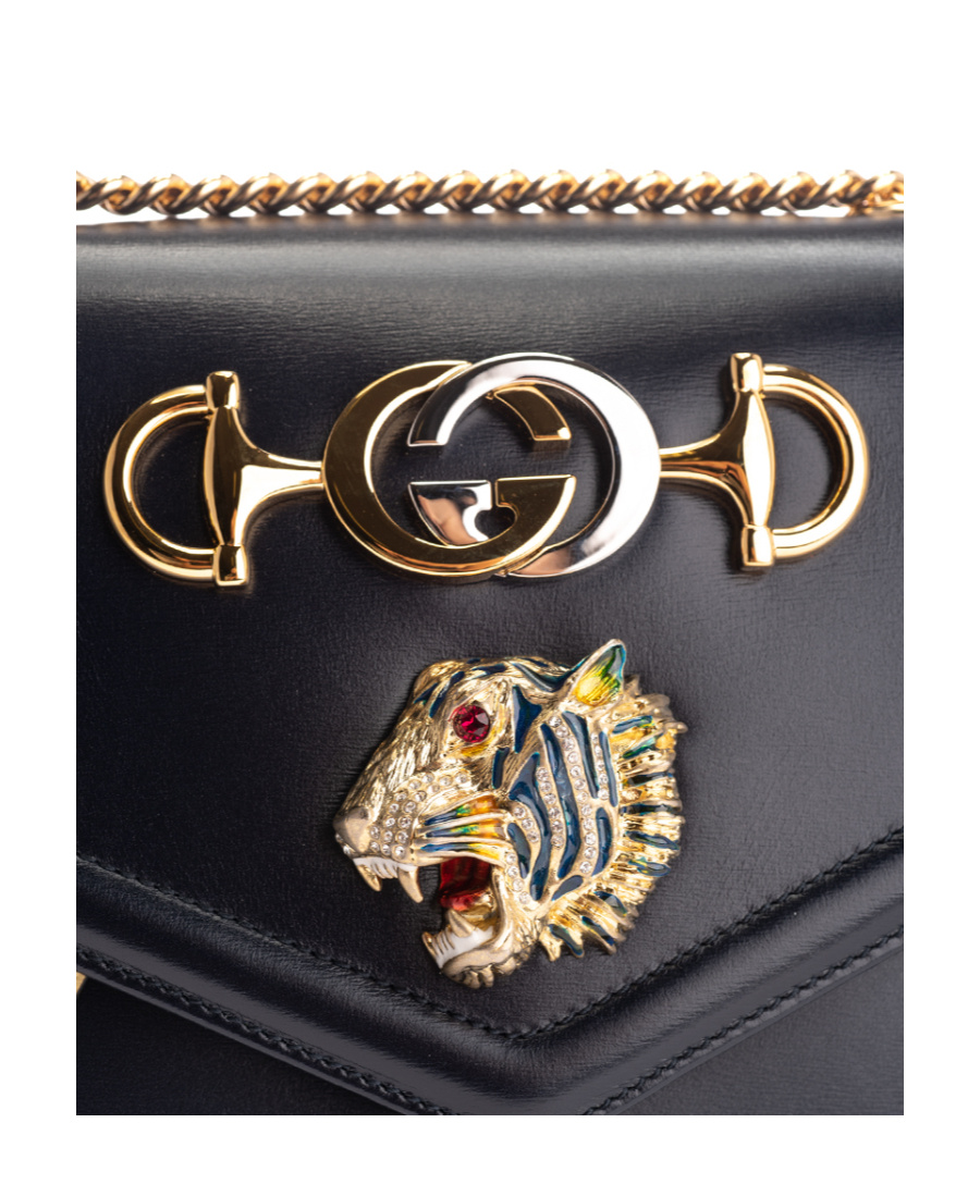 Gucci Medium Rajah Shoulder Bag In Black