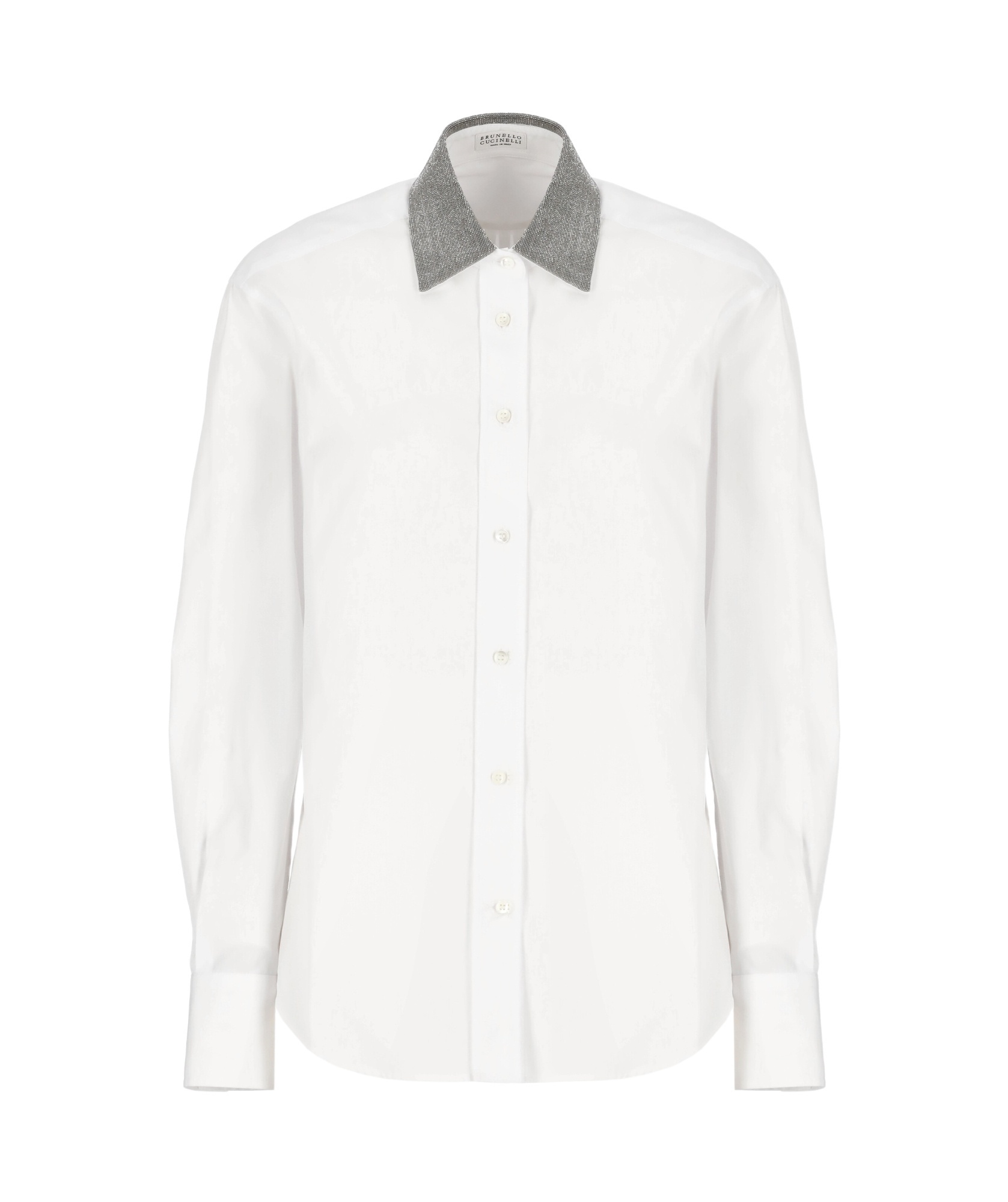 Brunello Cucinelli Women's "shirt With Beaded Collar In White
