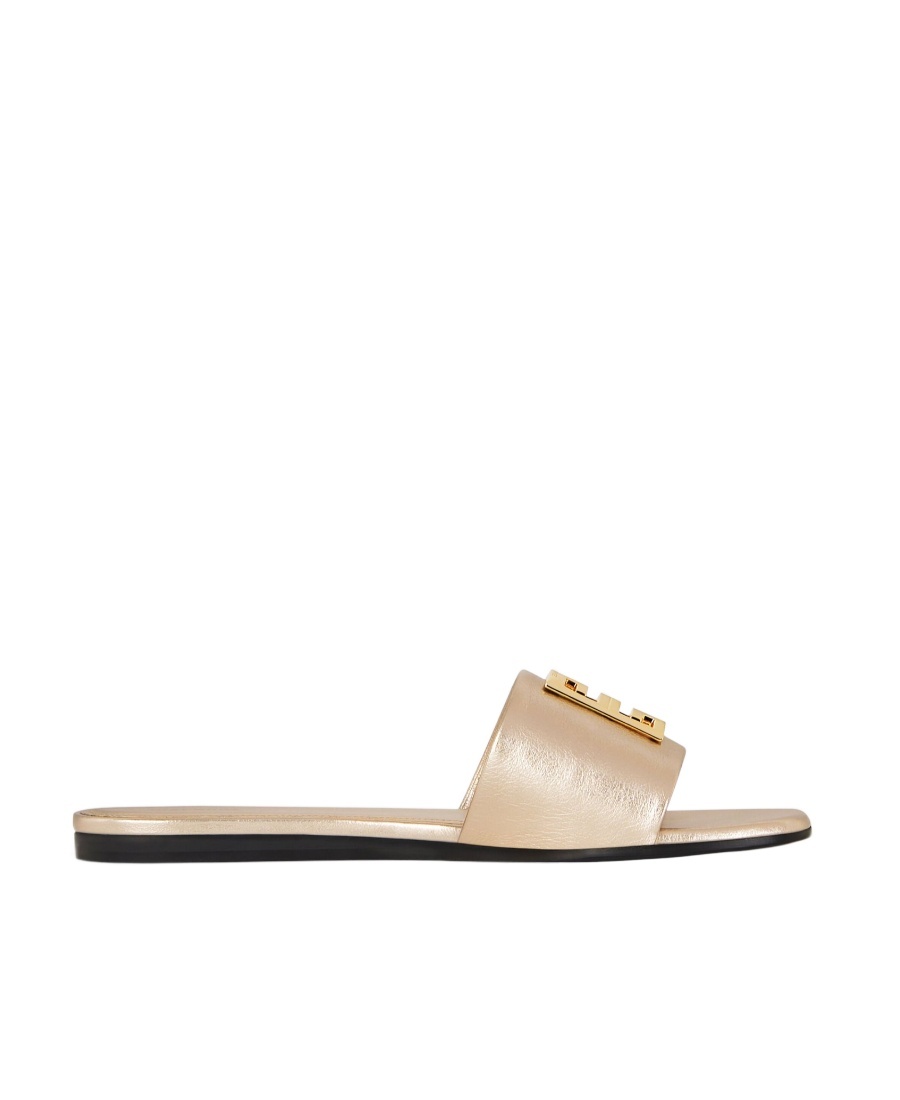 Givenchy 4g Flat Mules In 4g Lurex Embroidery In Nude
