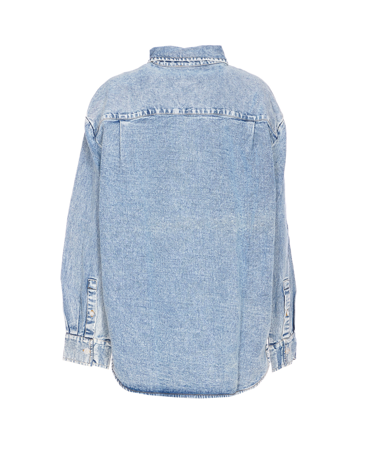 Essentiel Antwerp Long-sleeved Denim Shirt In Blue