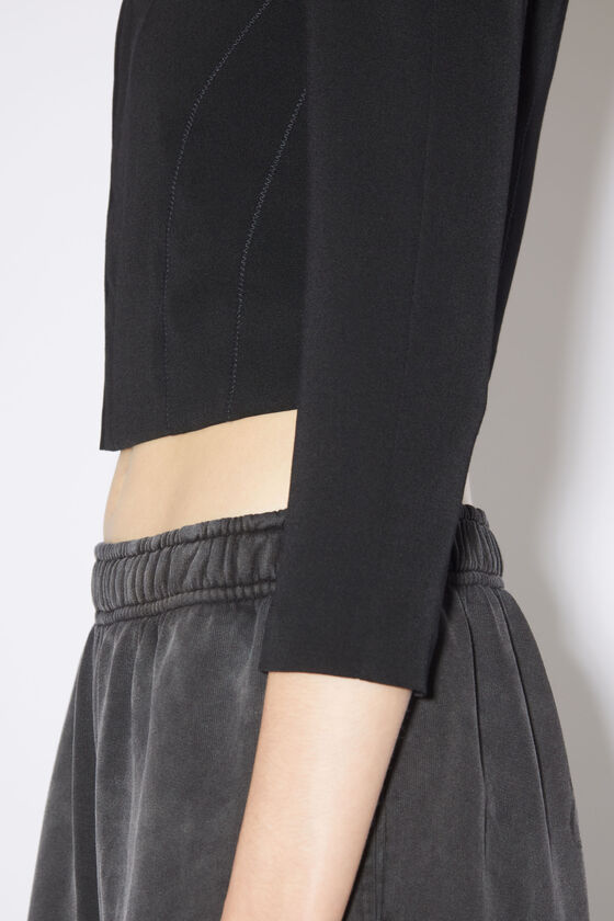 Acne Studios Square-neck Cropped Blouse In Black